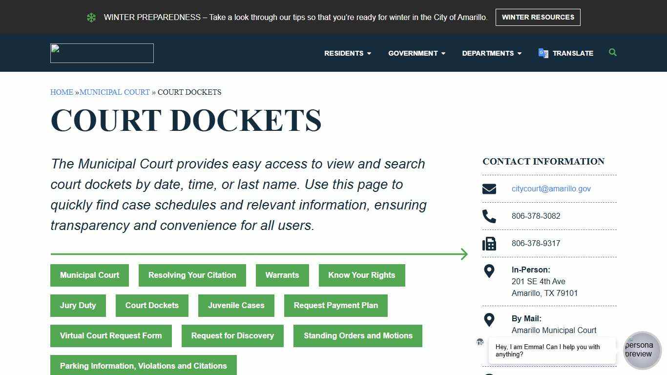 Court Dockets - City of Amarillo